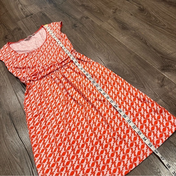 Boden Margot Jersey Dress Coral Sea Bird Dove Print Women’s Size 4 Career Preppy - Picture 11 of 12